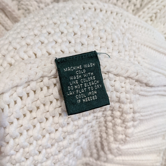 Lauren Ralph Lauren White Knit Zip-Front Sweater - Picture 4 of 5